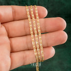CADENA ESCALERA PLANA TRES OROS EN ORO 18K / 6.70 Gr / 60 Cm