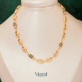 CADENA RUSTICA ESLABONES CON TRIBAL EN ORO AMARILLO 18 K / 17.25 Gr / 60 Cm