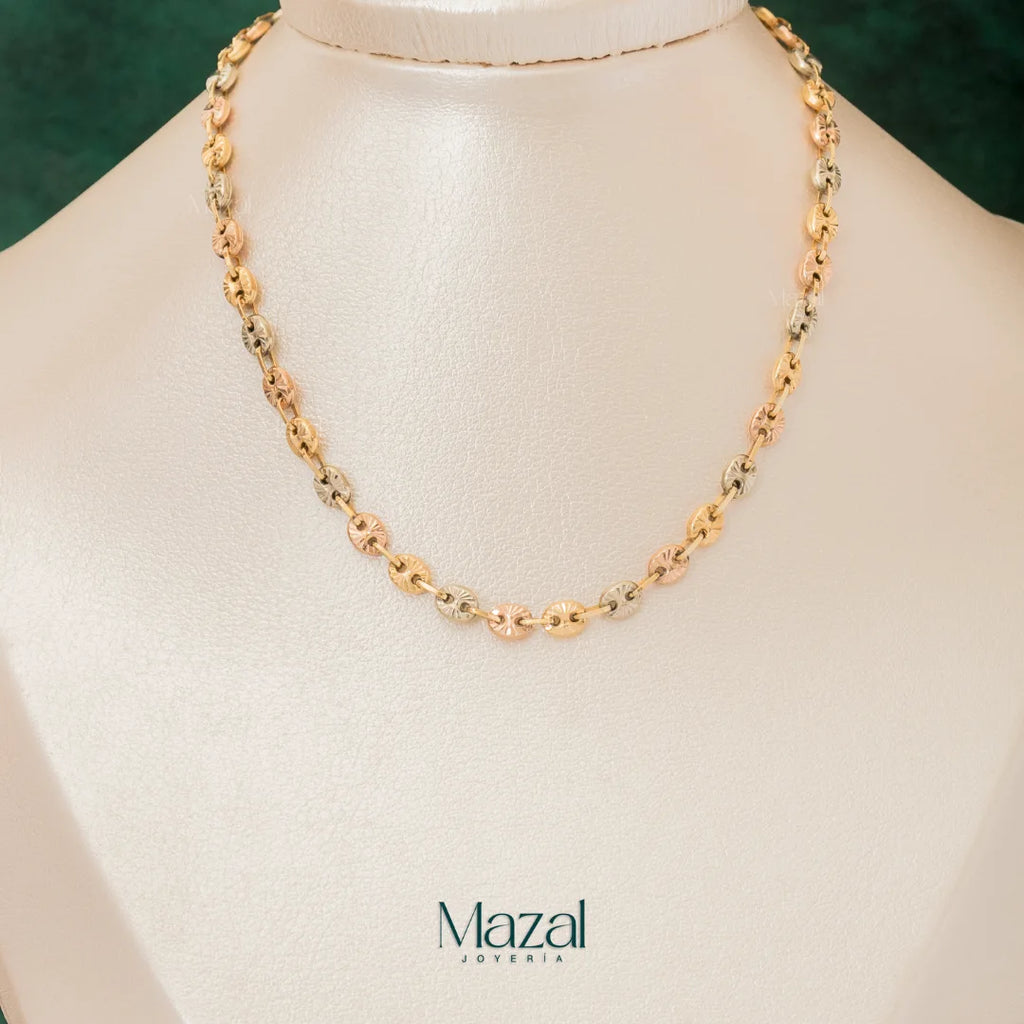 CADENA GC DIAMANTADO TRES OROS ORO 18K / 10.50 Gr / 60 Cm