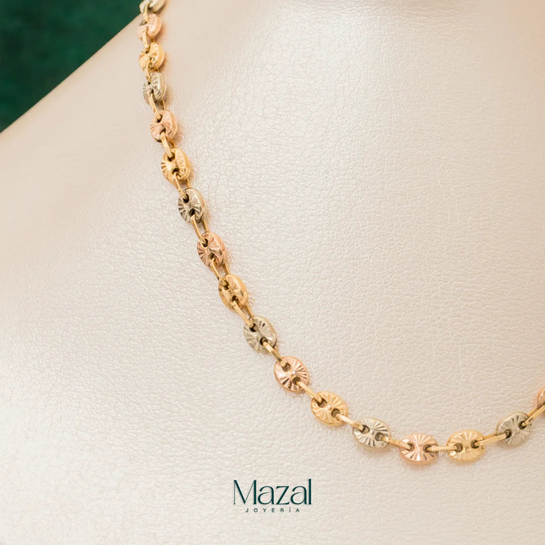 CADENA GC DIAMANTADO TRES OROS ORO 18K / 10.50 Gr / 60 Cm