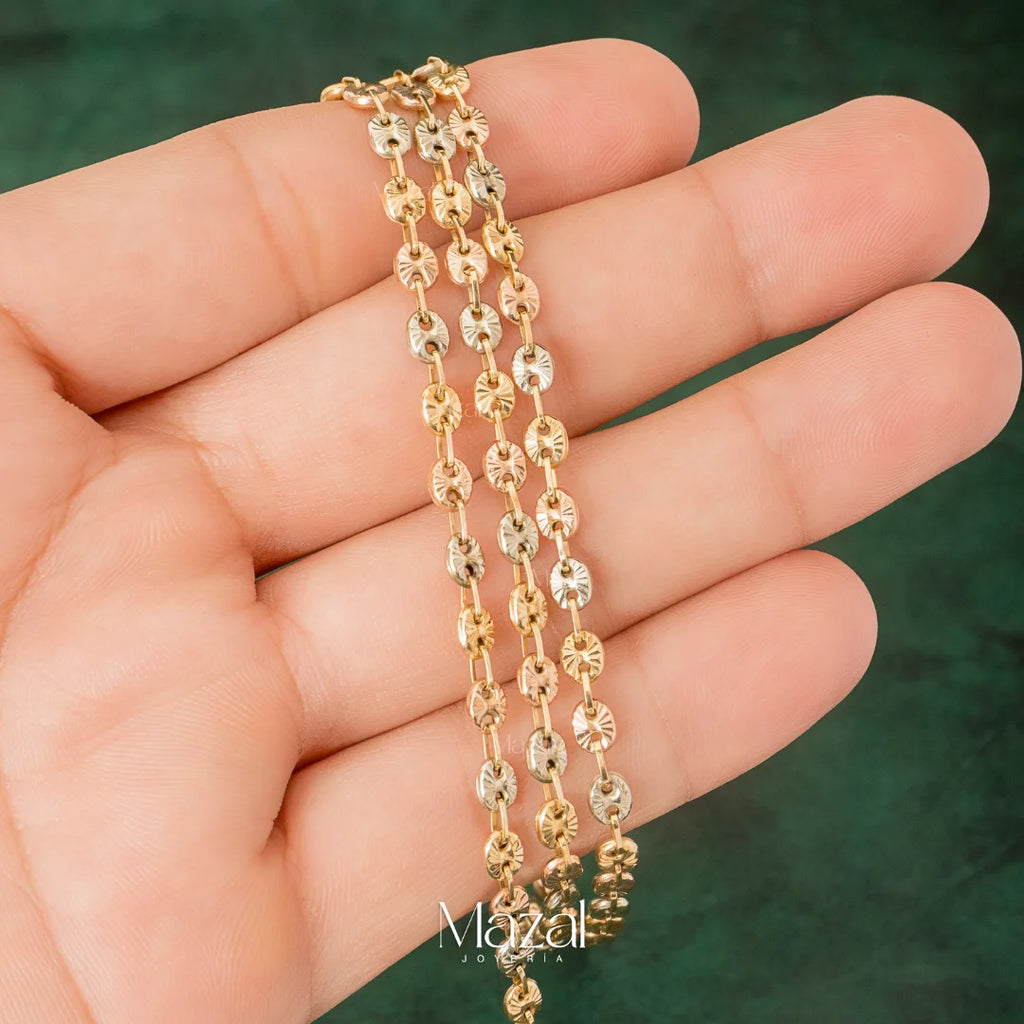 CADENA GC DIAMANTADO TRES OROS ORO 18K / 10.50 Gr / 60 Cm