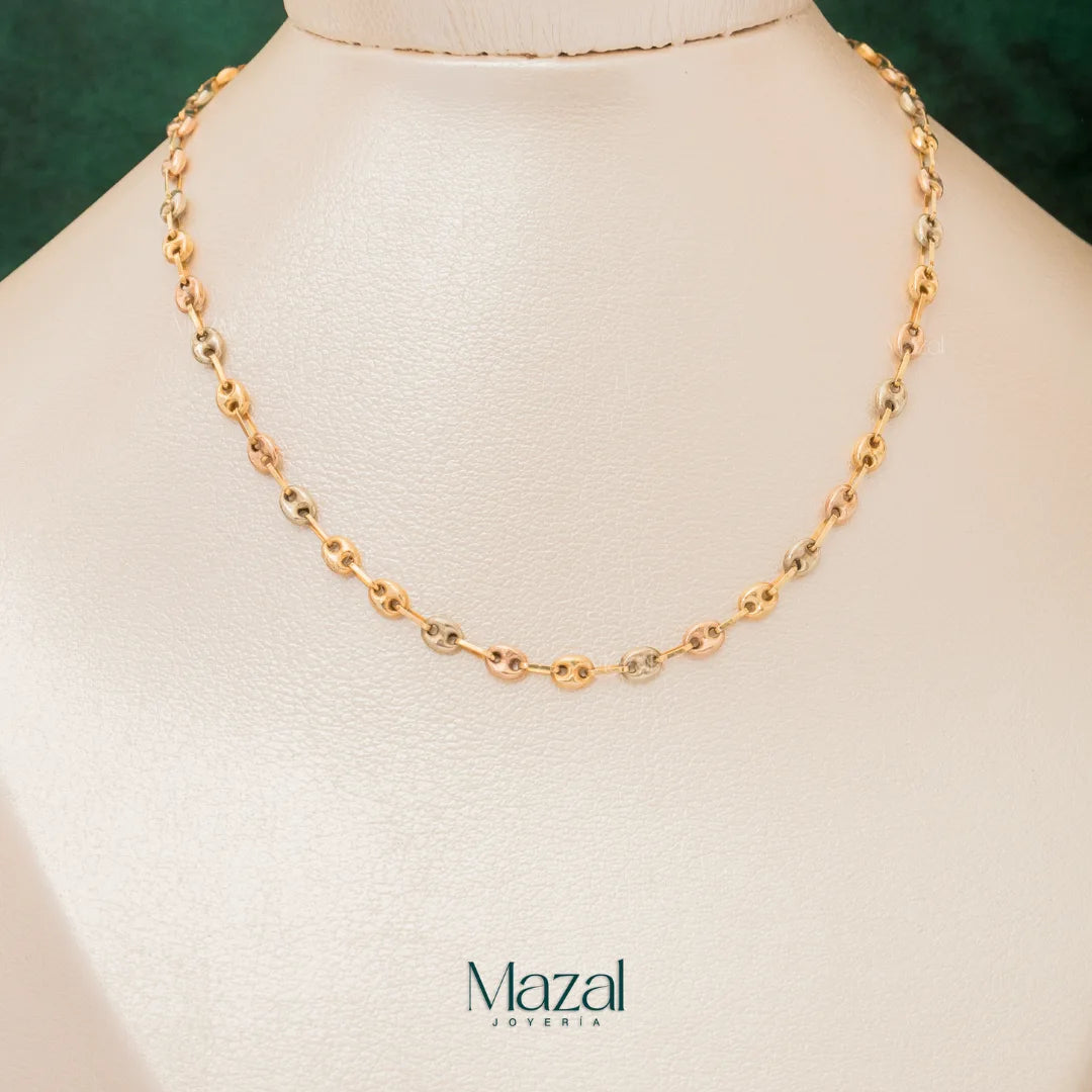 CADENA MINI  GC TRES OROS LISA ORO AMARILLO 18K/ 6.45 Gr / 60 Cm