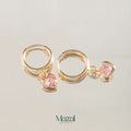 CANDONGAS COLGANTES CORAZÓN ROSADAS ORO AMARILLO 18K / 1.40 Gr / 1.12 Cm
