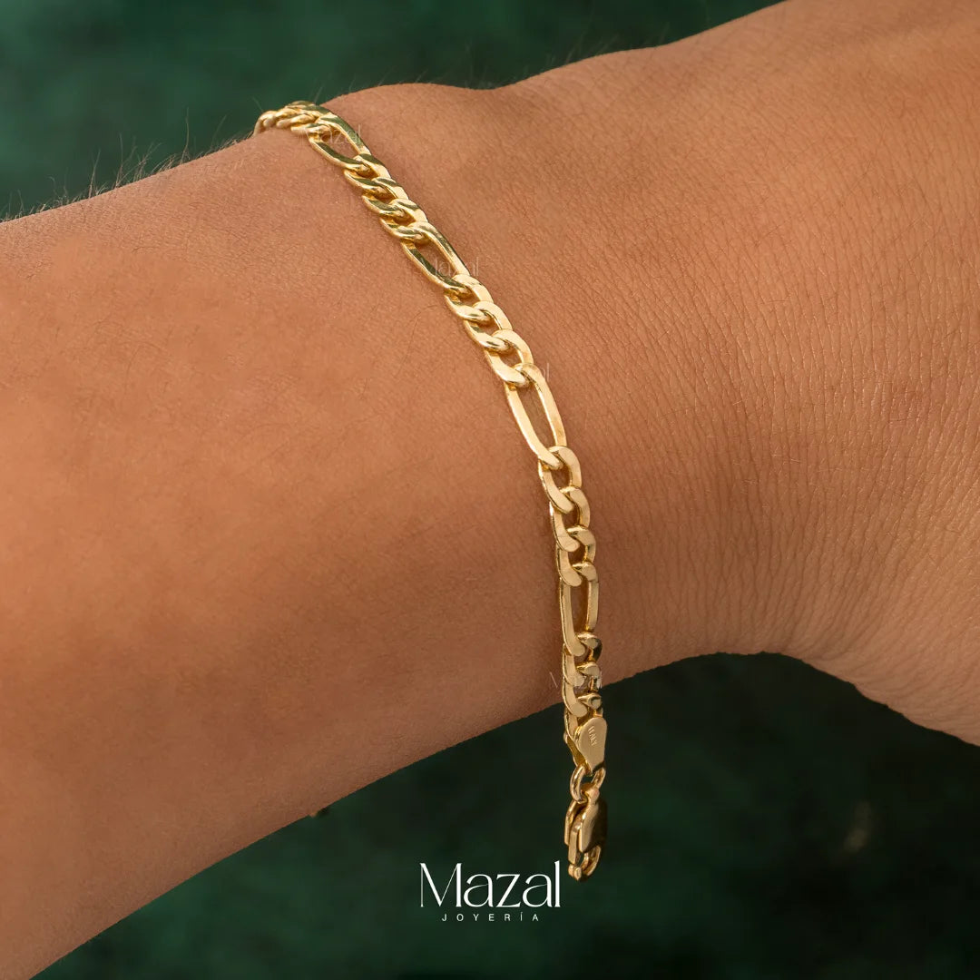 PULSO TRES POR UNO ORO AMARILLO 18K  / 3.65 Gr /  20 Cm