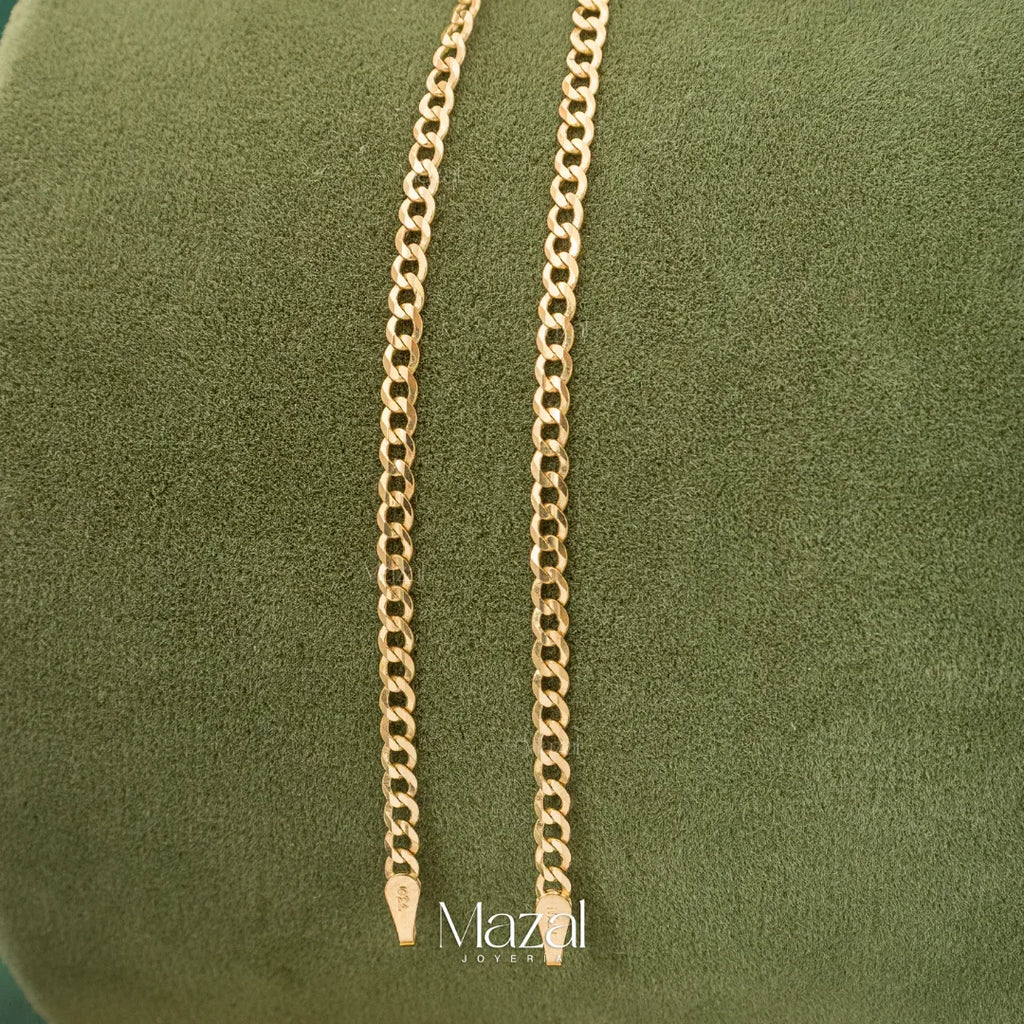PULSO CUBANO ORO AMARILLO 18K / 2.45 Gr / 19 Cm