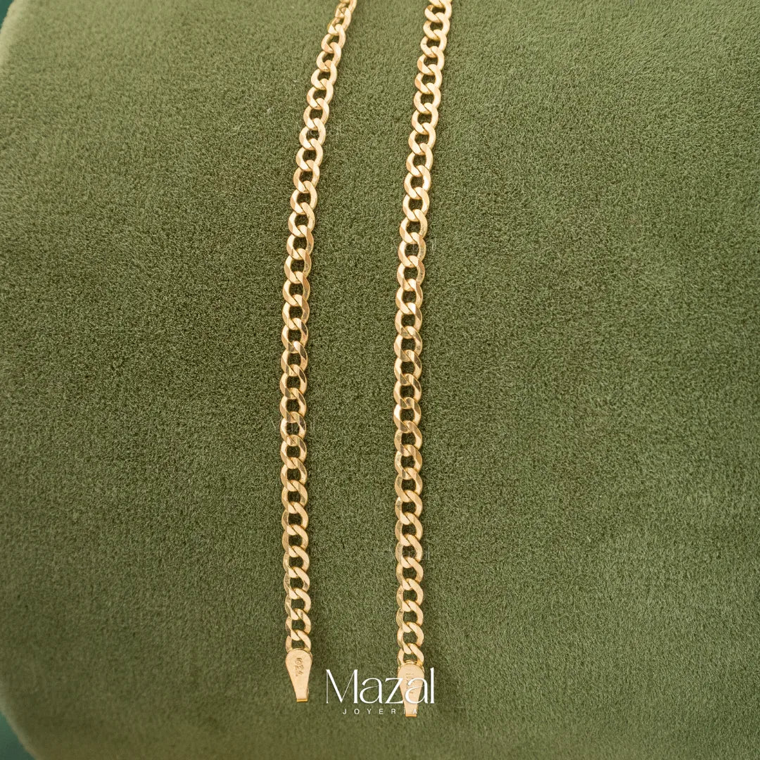 PULSO CUBANO ORO AMARILLO 18K / 2.45 Gr / 19 Cm