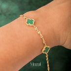 PULSO GC TREBOL VERDE ORO AMARILLO 18K / 6.15 Gr / 17 Cm