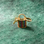 DIJE CANDADO + LLAVE CIRCONADO ORO AMARILLO 18K / 1.60 Gr  / 1 Cm